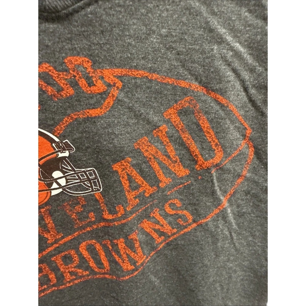 Cleveland Browns NFL Team Apparel Gray V Neck T Shirt Top Womens L NWOT - Picture 4 of 6